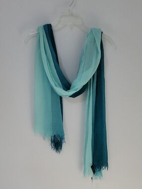 Express Ombre Teal Viscose Lightweight Scarf